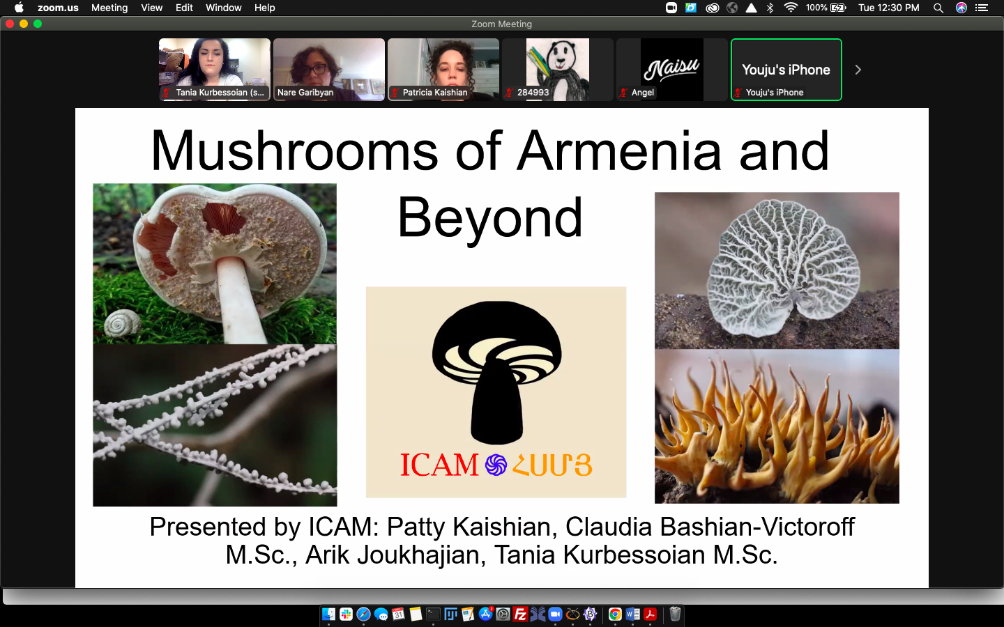 The founders of the International Congress of Armenian Mycologists presenting their work virtually to GCC Science Colloquium.